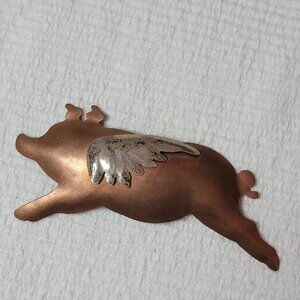 Vintage Flying Pig Brooch